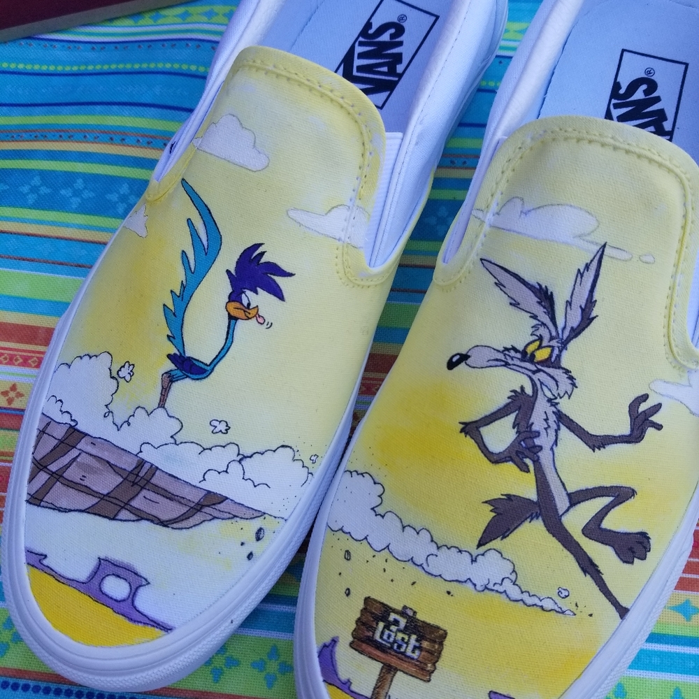 Hand Painted Vans Shoes Wile Cyote